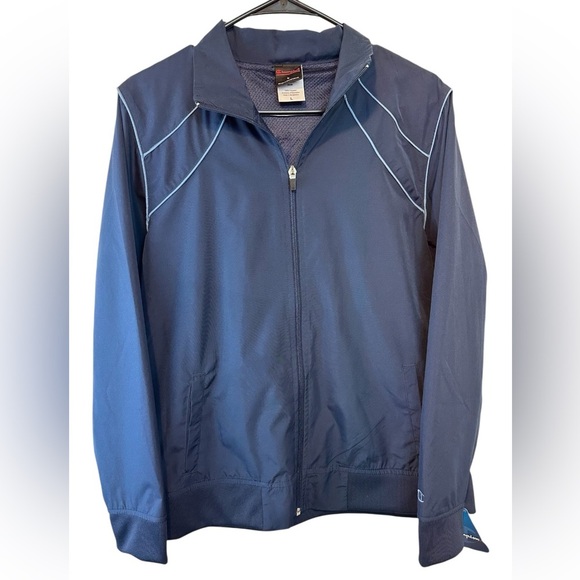NWT New Champion Jacket  Track Suit Navy Y2K 90’s Zip Up Women’s Large - Picture 1 of 9